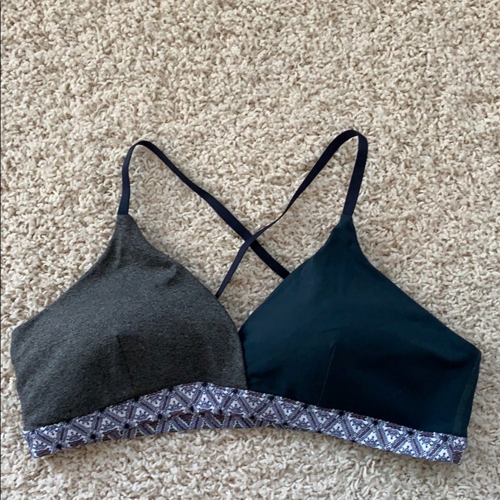 Athleta two toned padded cross back bra L